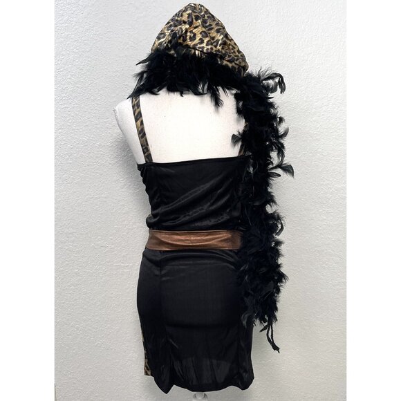 Costumes USA Adult ONE SIZE Leopard Pimpette Dress COSTUME Dress, Hat, Boa EUC - Picture 2 of 6